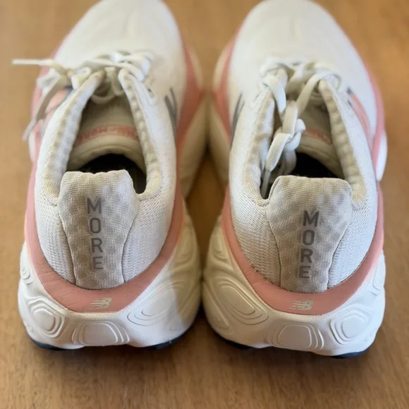 New Balance Women's Cream and Pink Fresh Foam Running Sneakers - Picture 4 of 5